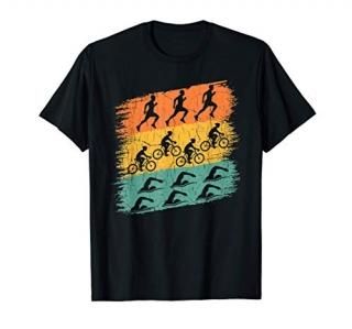Retro Triathlon Shirt Swimming Cycling Running Triathlete T-Shirt