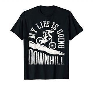 My Life Is Going Downhill Mountain Biking Bicycle Bike Funny T-Shirt