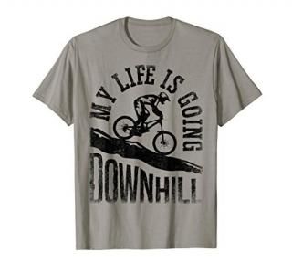 My Life Is Going Downhill Mountain Biking Bicycle Bike Funny T-Shirt