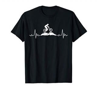 Mountain Biking Heartbeat Vintage Bicycle Bike Cycling Gifts T-Shirt