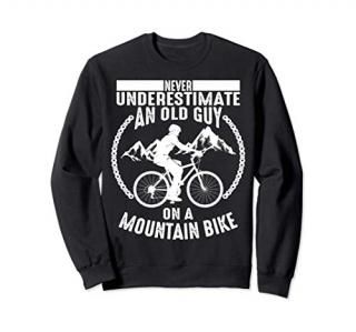 Funny Old Biker Mountain Bike Gift  Cute Bicycle Riders Men Sweatshirt