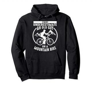 Funny Old Biker Mountain Bike Gift  Cute Bicycle Riders Men Pullover Hoodie