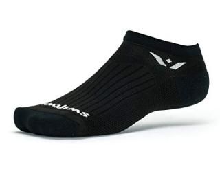 Large Black - Swiftwick - Performance ZERO No-Show Athletic Compression Socks fo