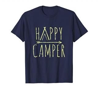 Happy Camper Camping T-Shirt  Camp Tee For Men Women & Kids T-Shirt
