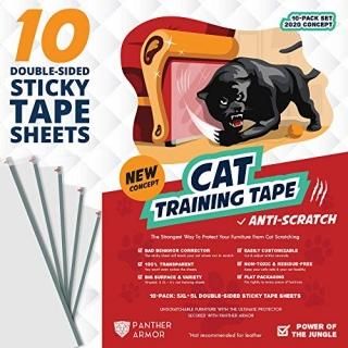 Panther Armor 10Ten-Pack Cat Scratch Deterrent Tape  Double Sided Anti Cats Scra