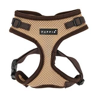 Puppia Authentic RiteFit Harness with Adjustable Neck Small Beige