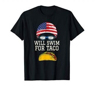 Swim Swimmer T shirt Funny Swimming Goggles Cap Tacos Gift T-Shirt
