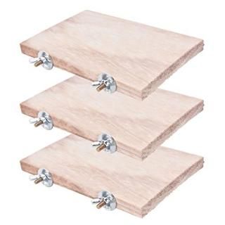 CoscosX 3Pcs Pet Parrot Bird Cage Perches Square Wooden Stand Platform Budgie To