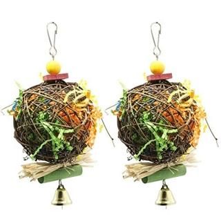PINCHUANG SHANTU 2 Pack Bird Chewing Toys Foraging Shredder Toy Parrot Cage Shre