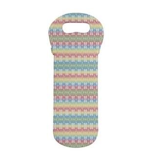 Ambesonne Floral Wine Bottle Carrier Colorful Ornamental Flower Branches and Swi