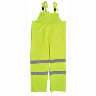 Petra Roc LBIP-CE-3X ANSI Class E Water proof Bib Rain Pants44; Lime Poly Oxford
