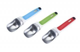 ZYLISS Right Scoop - Balanced Metal Ice Cream Scoop Set - Ergonomic Handle - Red