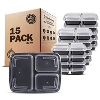 Freshware 15-piece 3-compartmentsܥåwith Lids Set 32?oz 32 oz ֥å YH-3X15