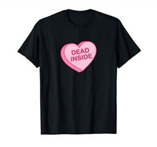 Pastel Goth Aesthetic Kawaii Dead Inside Pink Anti Valentine T-Shirt