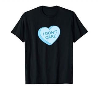 Pastel Goth Aesthetic Kawaii Don't Care Blue Anti Valentine T-Shirt