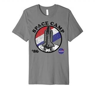 NASA Space Camp Red White and Blue '86 Badge Premium T-Shirt