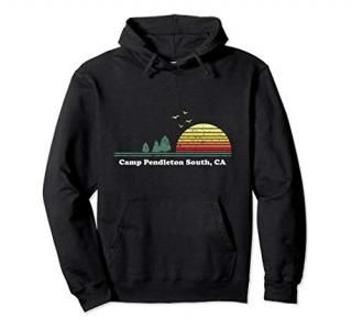 Vintage Camp Pendleton South California Home Souvenir Print Pullover Hoodie