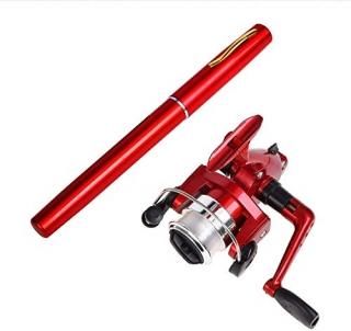 Fullgaden Portable Pen Reel Combo for Kids39 Inch Mini Travel Pocket Rod SetTele