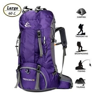 60L Waterproof Ultra Lightweight Hiking Backpack with Rain CoverOutdoor Sport Da