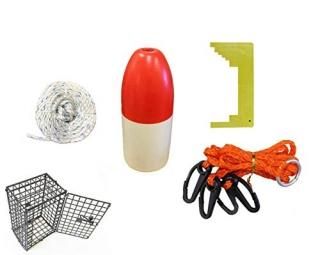 KUFA Sports Crabbing Accessory kit 100' Non-Lead Sinking lineClipperHarnessBait 