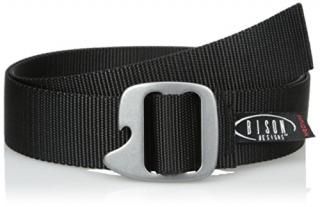 Bison Designs Tap Cap 38mm Belt with Gunmetal Buckle Black Max 42-Inch Waist/Lar