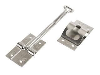 RV Designer E226 Self Closing Door Holder T Style Stainless Steel 6 inch Entry D