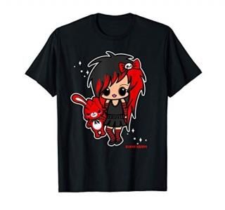 Kawaii Emo Chibi EGirl Scene Kid Goth Gothic Creepy Bunny T-Shirt