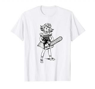 Chainsaw Girl Punk Goth Horror Fan T-Shirt