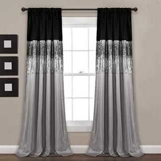 Lush Decor Night Sky Curtain Panel Black/Gray