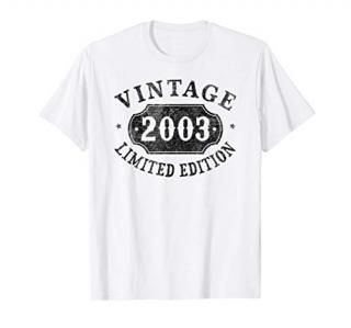18 years old 18th Birthday Anniversary Gift 2003 Limited T-Shirt