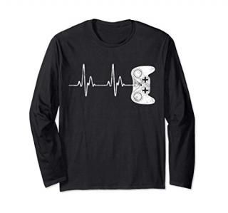 Gamer Heartbeat Long Sleeve Video Game Lover Gift Shirt Long Sleeve T-Shirt