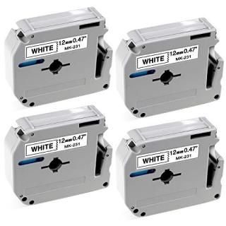 Buyalot Compatible Label Tape Replacement for Brother Ptouch 12mm 0.47 Inch MK23