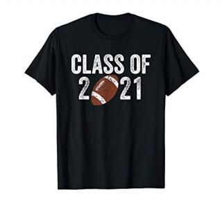 Teen Boys Graduation Class of 2021 Seniors Football Vintage T-Shirt