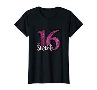 Womens Womens Girls Sweet Sixteen 16 Birthday T-Shirt Teenager Gift