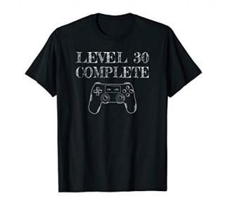 Mens 30th Birthday Shirt Gaming TShirt Level 30 Complete Men T-Shirt