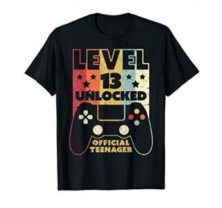 13th Birthday Shirt. Level 13 Unlocked Official Teenager T-Shirt
