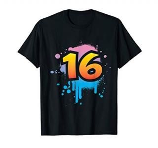 16th birthday present teens boys girls cool spray HIPHOP T-Shirt