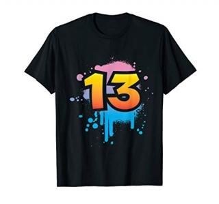 13th birthday present teens boys girls cool spray HIPHOP T-Shirt
