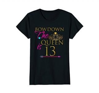 The Queen Is 13 Shirt Teen Cute Birthday Party Outfit Gift