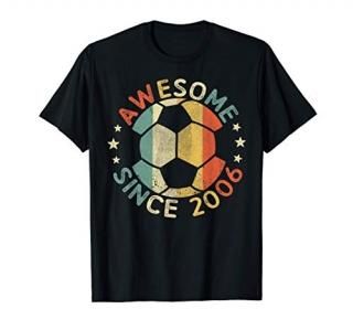 Awesome Since 2006 15th Birthday 15 Year Old Soccer Player T-Shirt