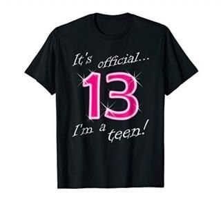 It's Official 13 I'm a Teen T-Shirt 13th Birthday Gift Tee