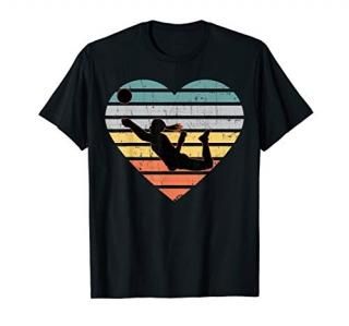Volleyball Gifts for Teen Girls Retro Vintage Heart Tshirt