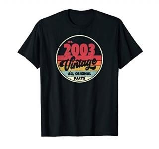 2003 Vintage Shirt Birthday Gift Tee. Retro Style T-Shirt