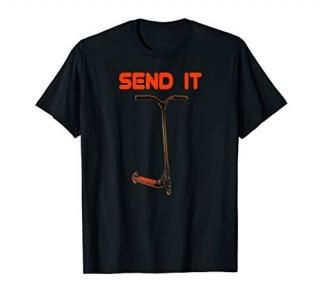 SEND IT Pro Scooter Gift For Boys Teens Men Orange Scooter T-Shirt