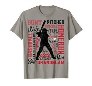 Baseball T Shirt For Boys Men Gift Batter Pitcher Catcher T-Shirt