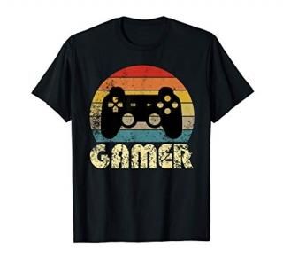 Vintage Retro Gamer Video Game Player Boys Teens Men T-Shirt