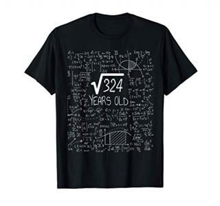 Square Root of 324 18 Years Old 18th Birthday Design T-Shirt