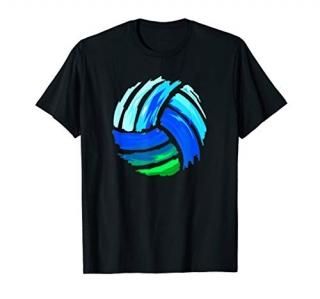 Volleyball T-Shirt Blue Green Gift For Teen Girls & Boys