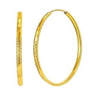 Silvora 50MM Gold Hoop Earring Sterling Silver Large Huggie Round Earrings for W
