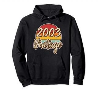 Vintage 2003 Hoodie 18th Birthday Gift Retro 18 Years Old Pullover Hoodie